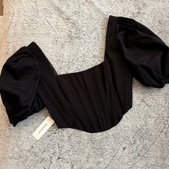 NWT- Bardot Eva Puff Sleeve Corset Bustier Top - Picture 5 of 9